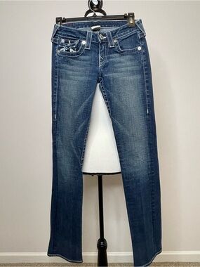 True Religion Jeans in a size 26 logo tabbed pockets Y2K streetwear denim mall